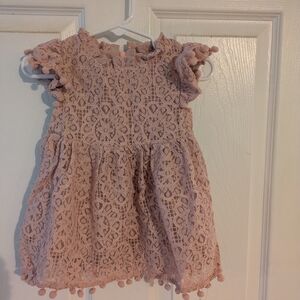 Pink Flutter Sleeve Baby Dress